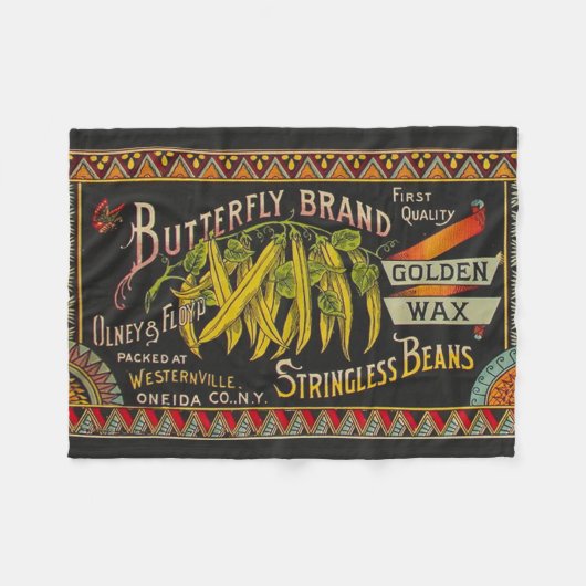 Pflanzliches Land mit String Bean Fleecedecke (Vorderseite (Horizontal))