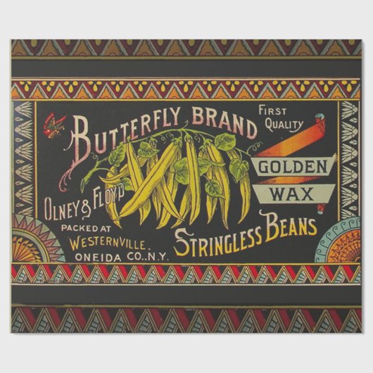 Pflanzliches Land mit String Bean Geschenkpapier (Flach)