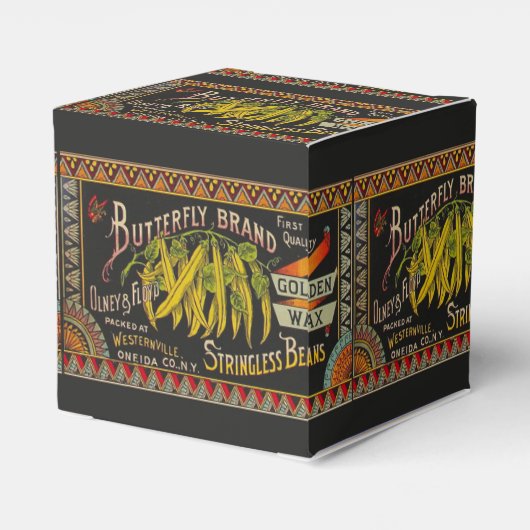 Pflanzliches Land mit String Bean Geschenkschachtel (Rückseite)