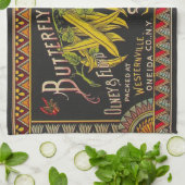 Pflanzliches Land mit String Bean Geschirrtuch (Gefaltet)