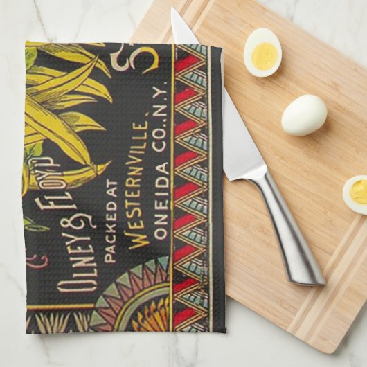 Pflanzliches Land mit String Bean Geschirrtuch (Viertel Falte)