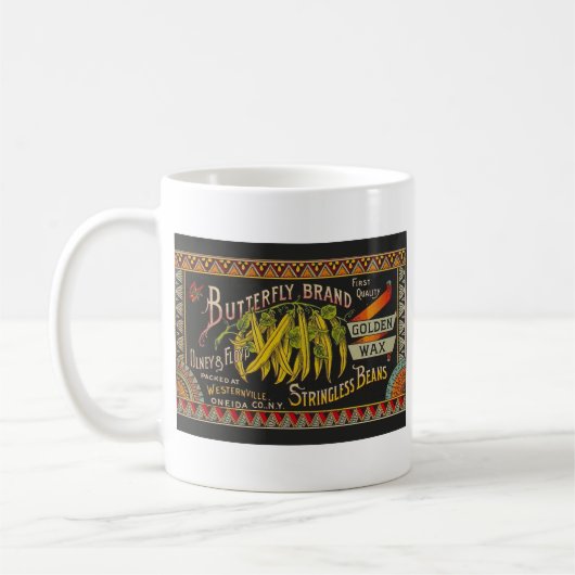 Pflanzliches Land mit String Bean Kaffeetasse (Links)