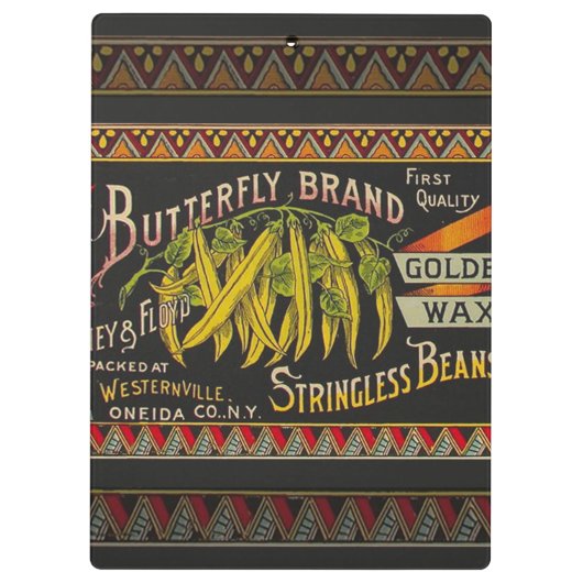 Pflanzliches Land mit String Bean Klemmbrett (Rückseite)