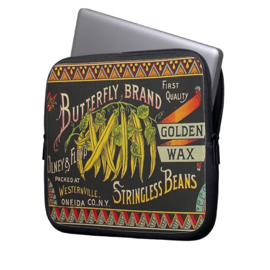 Pflanzliches Land mit String Bean Laptopschutzhülle (Vorderseite Links)