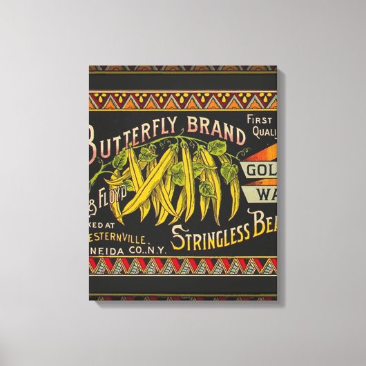 Pflanzliches Land mit String Bean Leinwanddruck (Vorderseite)
