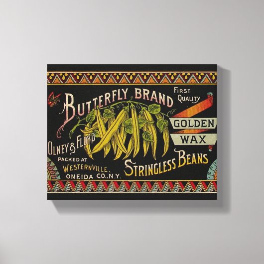 Pflanzliches Land mit String Bean Leinwanddruck (Vorderseite)