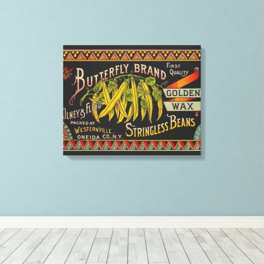 Pflanzliches Land mit String Bean Leinwanddruck (Insitu (Holzboden))