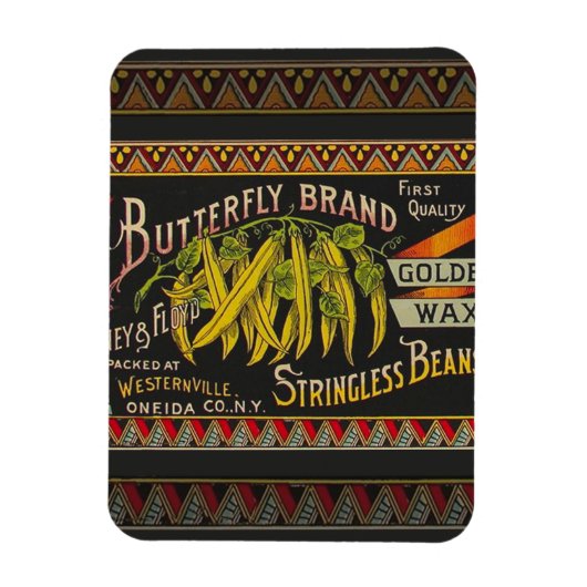 Pflanzliches Land mit String Bean Magnet (Vertikal)