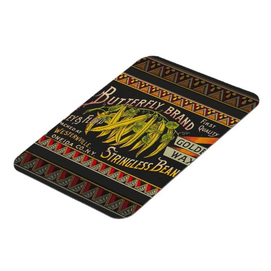 Pflanzliches Land mit String Bean Magnet (Linke Seite)