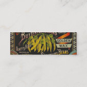 Pflanzliches Land mit String Bean Mini Visitenkarte (Rückseite)