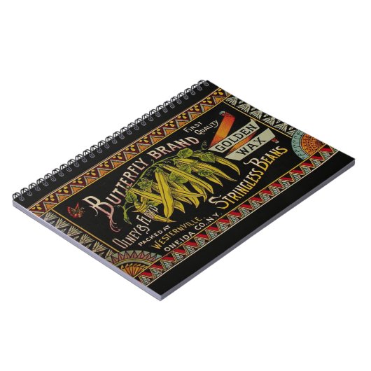 Pflanzliches Land mit String Bean Notizblock (Linke Seite)