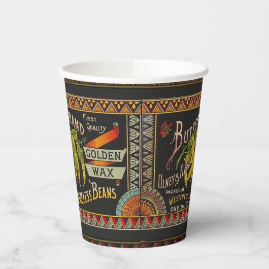 Pflanzliches Land mit String Bean Pappbecher (Links)