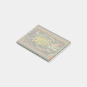 Pflanzliches Land mit String Bean Post-it Klebezettel (angewinkelt)