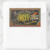 Pflanzliches Land mit String Bean Rechteckiger Aufkleber (Tasche)