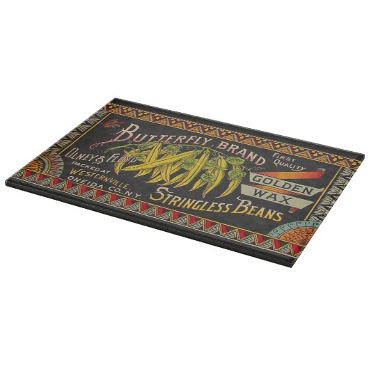 Pflanzliches Land mit String Bean Schneidebrett (Ecke)