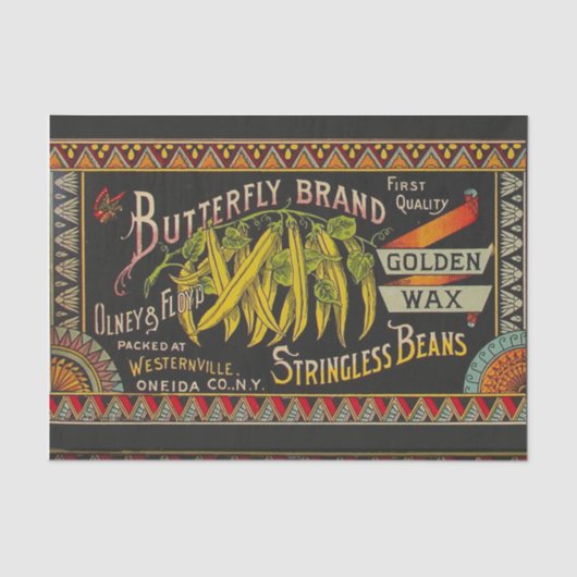 Pflanzliches Land mit String Bean Seidenpapier (Vorderseite)