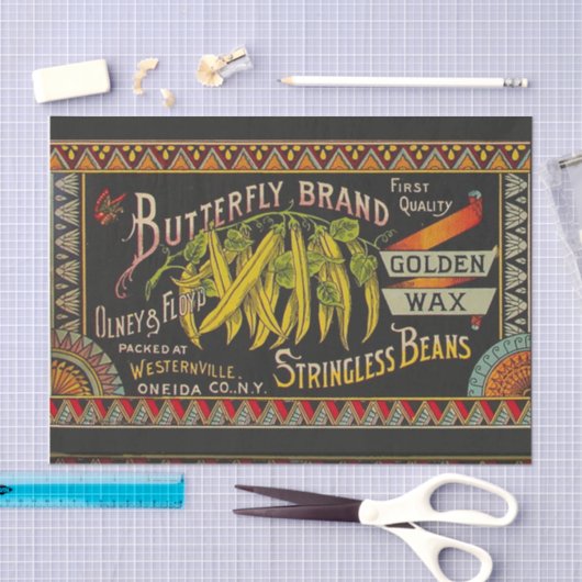 Pflanzliches Land mit String Bean Seidenpapier (Handwerk)