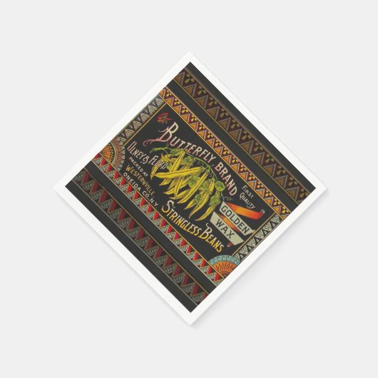 Pflanzliches Land mit String Bean Serviette (Ecke)