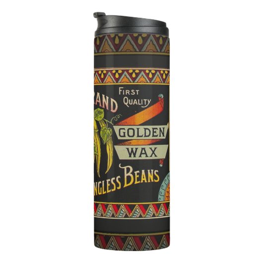 Pflanzliches Land mit String Bean Thermosbecher (Nach rechts gedreht)