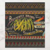 Pflanzliches Land mit String Bean Weinetikett (Einzelnes Label)