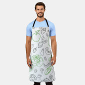 Pflanzliches Muster Große Schürze (Getragen)