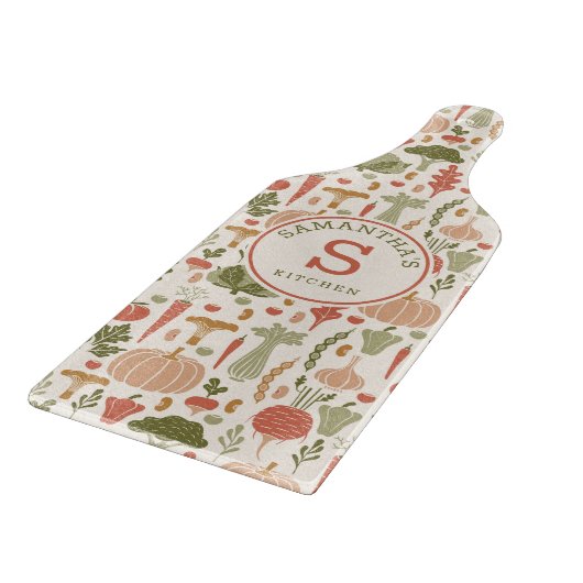 Pflanzliches Muster Personalisierter vegetarischer Schneidebrett (Ecke)