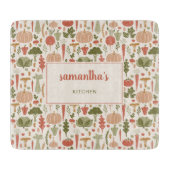 Pflanzliches Muster Personalisierter vegetarischer Schneidebrett (Vorderseite)