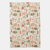 Pflanzliches Muster Vegetarische Boho Farben Geschirrtuch (Vertikal)