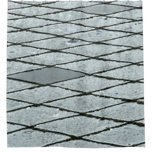 Pflaster aus Graubeton Duschvorhang (Vorderseite)