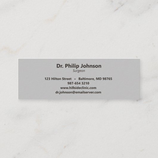 Pflaster Mini Visitenkarte (Rückseite)