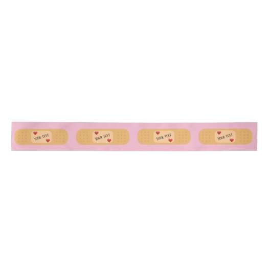 Pflaster mit individuellem Text Satinband (Vorderseite)