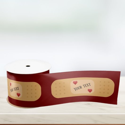Pflaster mit personalisierbarem Text  Satinband
