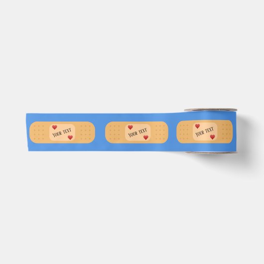 Pflaster mit personalisiertem Text Satinband (Vorderseite)