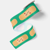 Pflaster mit personalisiertem Text Satinband (Rückseite)