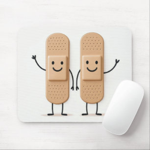 Pflaster-Stickfigur-Paar winkend Mousepad