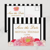 Pflaster und Streifen Save the Date Postkarte (Vorne/Hinten)