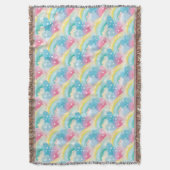 Pflastermuster mit Herz und Regenbogen Decke (Vorderseite Vertikal)