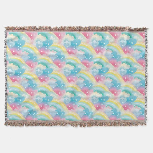 Pflastermuster mit Herz und Regenbogen Decke (Vorderseite)