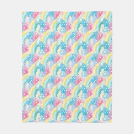 Pflastermuster mit Herz und Regenbogen Fleecedecke (Vorderseite)