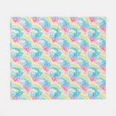 Pflastermuster mit Herz und Regenbogen Fleecedecke (Vorderseite (Horizontal))