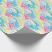 Pflastermuster mit Herz und Regenbogen Geschenkpapier (Ecke)