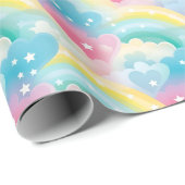 Pflastermuster mit Herz und Regenbogen Geschenkpapier (Rolleneckpunkt)