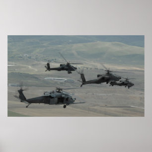 Pflastern Sie Falken und Apaches Poster