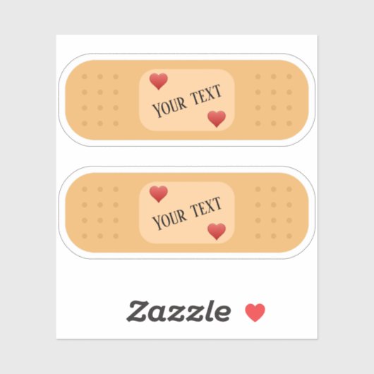 Pflasterpflaster mit personalisierbarem Textaufkle Aufkleber (Blatt)