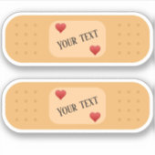 Pflasterpflaster mit personalisierbarem Textaufkle Aufkleber (Vorderseite)