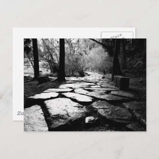 Pflastersteine mit Rain Postkarte (Vorne/Hinten)