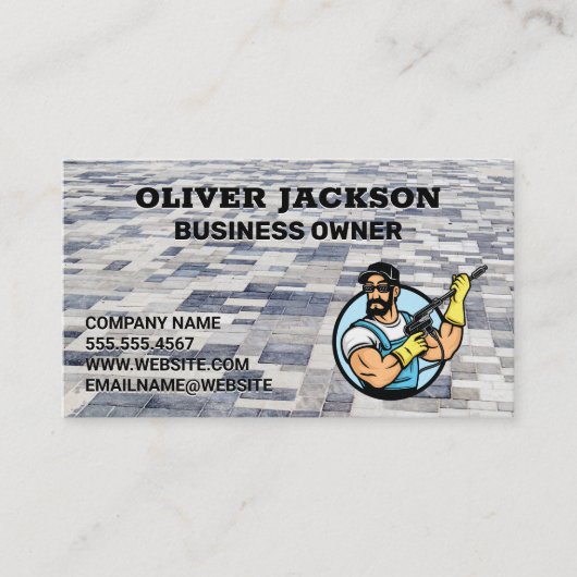 Pflastersteine | Power Washer Logo Visitenkarte (Vorderseite)