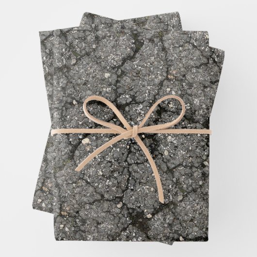 Pflasterzement aus schwarzem Asphalt Geschenkpapier Set (Beispiel)