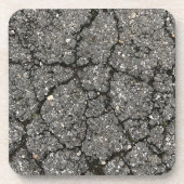 Pflasterzement aus schwarzem Asphalt Getränkeuntersetzer (Vorderseite)