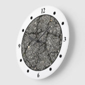 Pflasterzement aus schwarzem Asphalt Große Wanduhr (Winkel)